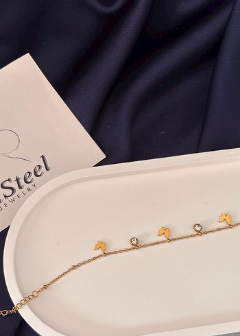 Zincir Detaylı Altın Renk Kadın Bileklik - Görsel 2