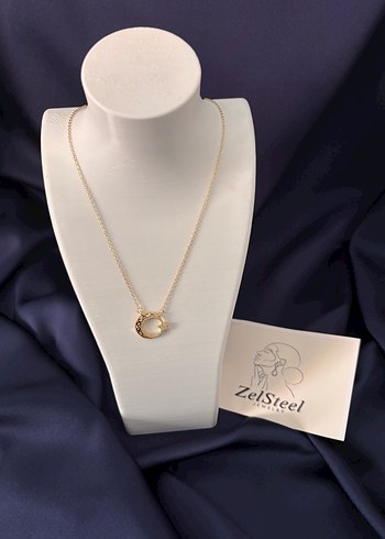 ZelStee Altın Renk Zincir Detaylı ay yıldız  Desenli Kolye - Görsel 2