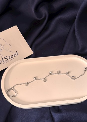 ZelSteel Zincir Detaylı Minimalist silver Bileklik - Görsel 2