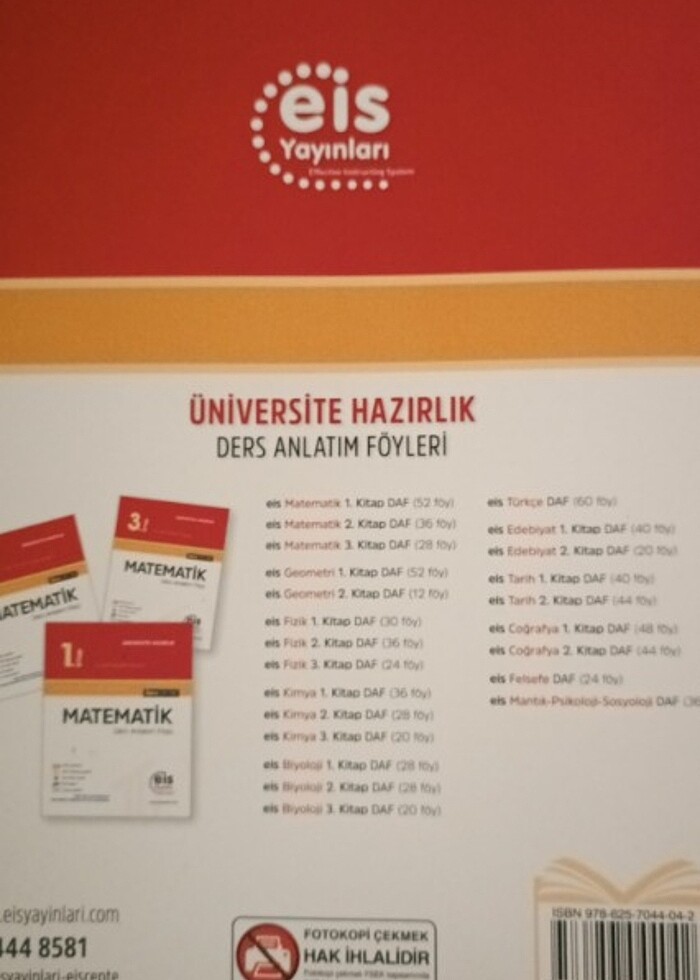 Eis yayınları matematik ders anlatım föyü 1.Kitap - Görsel 2