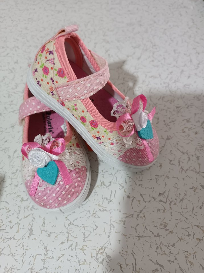 Polaris Kız Çocuk Pembe Dantelli Bohem Spor Ayakkabı - Görsel 2