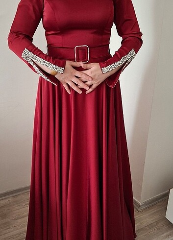 38 Beden bordo Renk TESETTÜR ABİYE