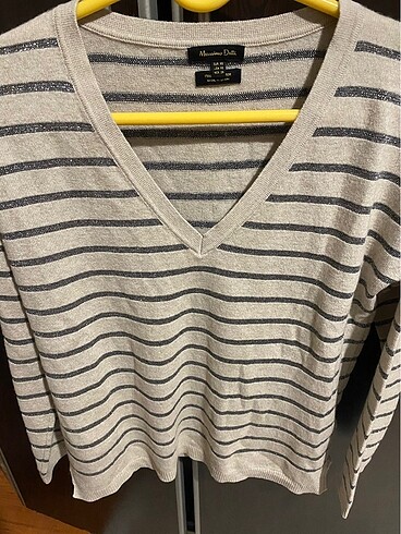 Çizgili v yaka kazak Massimo Dutti