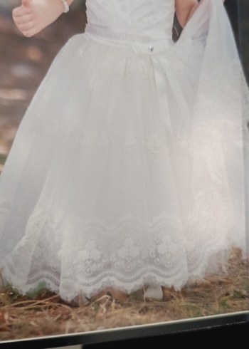 Dantelli İşlemeli Beyaz Kız Çocuk Etek - Görsel 2