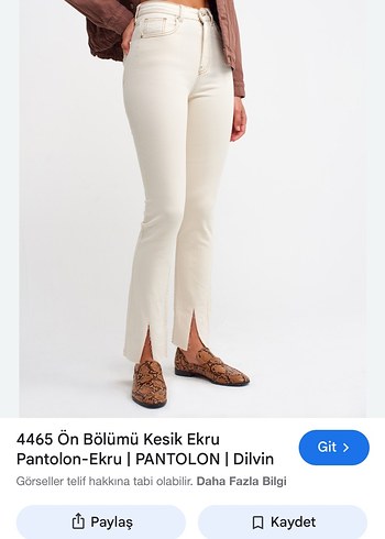 Beyaz Midi Kadın Kot Pantolon - Görsel 2