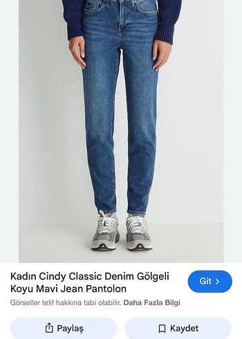 Bol Kesim Midi Boy Mavi Kot Pantolon - Görsel 2