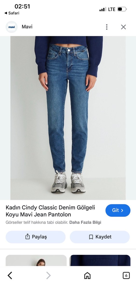 Bol Kesim Midi Boy Mavi Kot Pantolon - Görsel 2