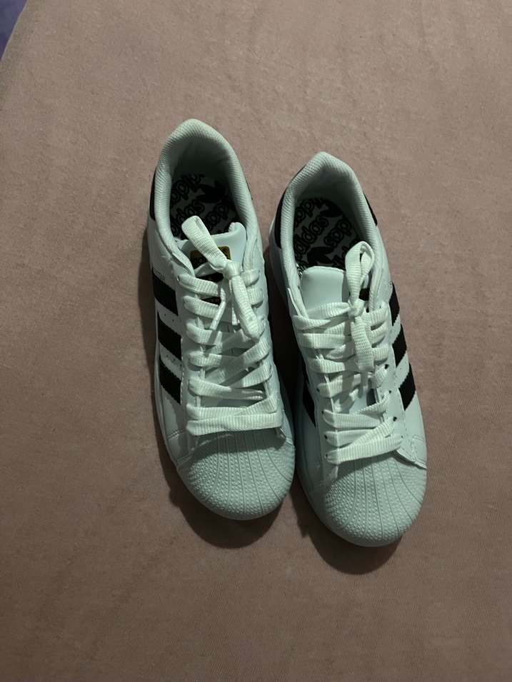 Kadın Beyaz Spor Ayakkabı Siyah Şeritli - Görsel 3