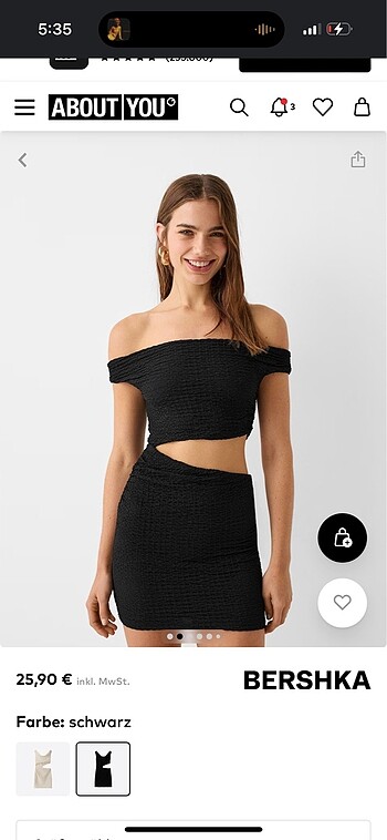 bershka mini straplez drapeli elbise