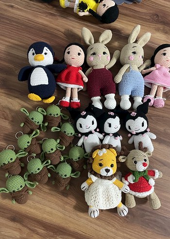 Renkli El Örgüsü Peluş Oyuncaklar