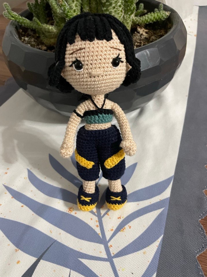 Sarı Detaylı El Örgüsü Bebek - Görsel 2