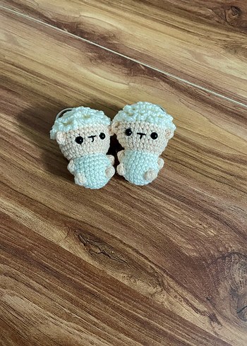 Bej Boncuklu kuzu  Anahtarlık Bohem - Görsel 2