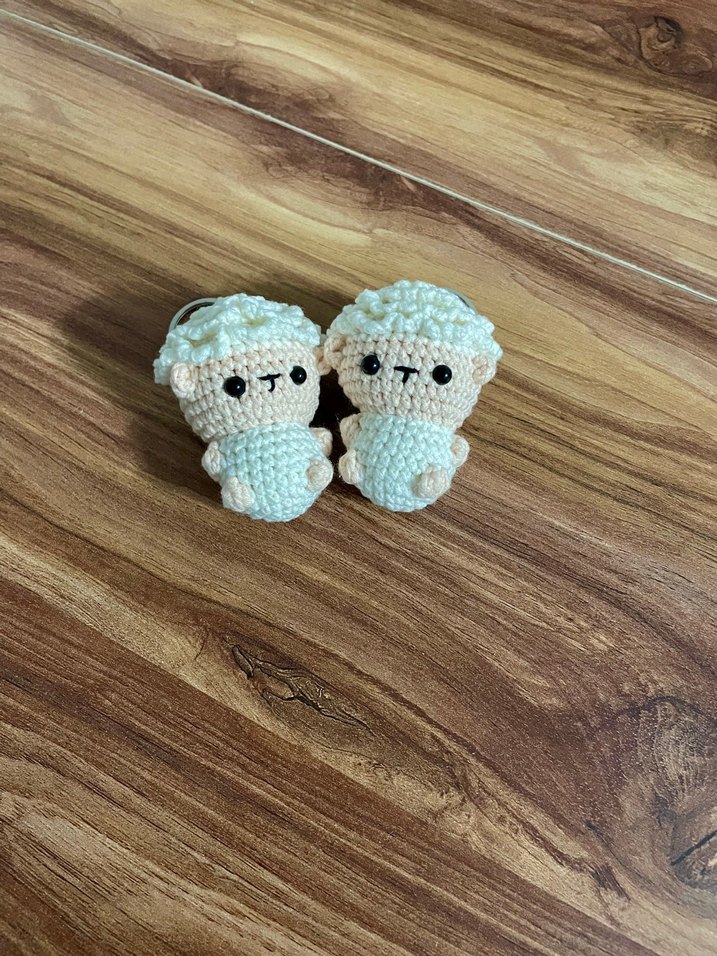 Bej Boncuklu kuzu  Anahtarlık Bohem - Görsel 2