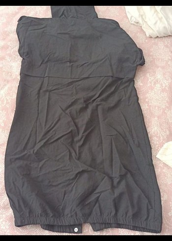 kadın Siyah Uzun Fermuarlı Yağmurluk - Görsel 2