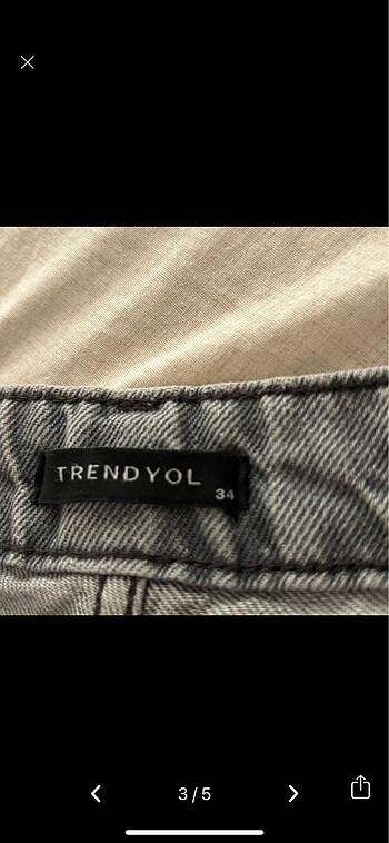 xs Beden Trendyol Gri Denim Şort
