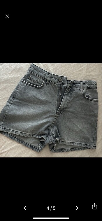 xs Beden gri Renk Trendyol Gri Denim Şort