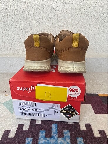 25 Beden kahverengi Renk Superfit goretex bot 25 numara