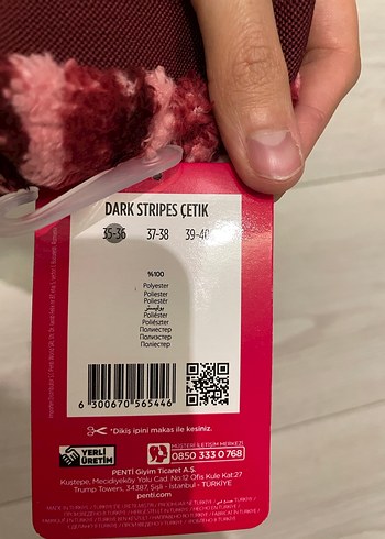 Bordo Örgü Sıcak Ev Patiği - Görsel 3