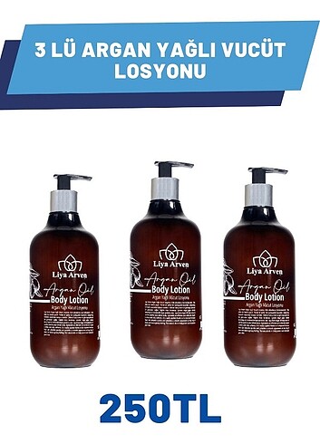 3 lu Argan Yağlı Vücut Losyonu adeti 500 ml
