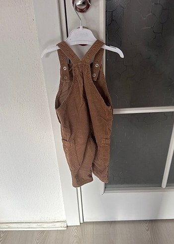 Erkek Çocuk Kahverengi Süet Askılı Tulum