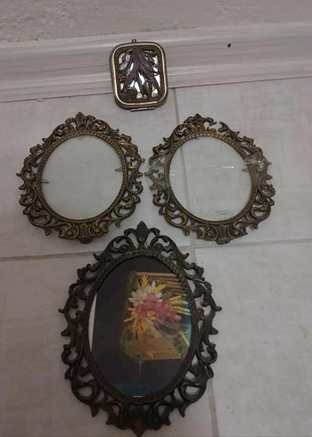American Vintage Koyu Altın Renk Dekoratif Ayna çerçeve antika
