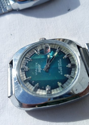 Turkuaz Kadranlı Vintage Erkek Saati - Görsel 4