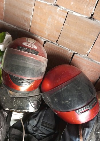 Kırmızı Parlak Desenli Biker Motosiklet Kaskı - Görsel 2