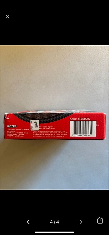  Beden Renk Schumacher F1 Ferrari Lego 8389