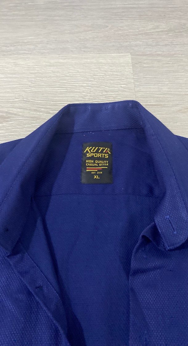 Mavi Keten Erkek Gömlek - Görsel 2