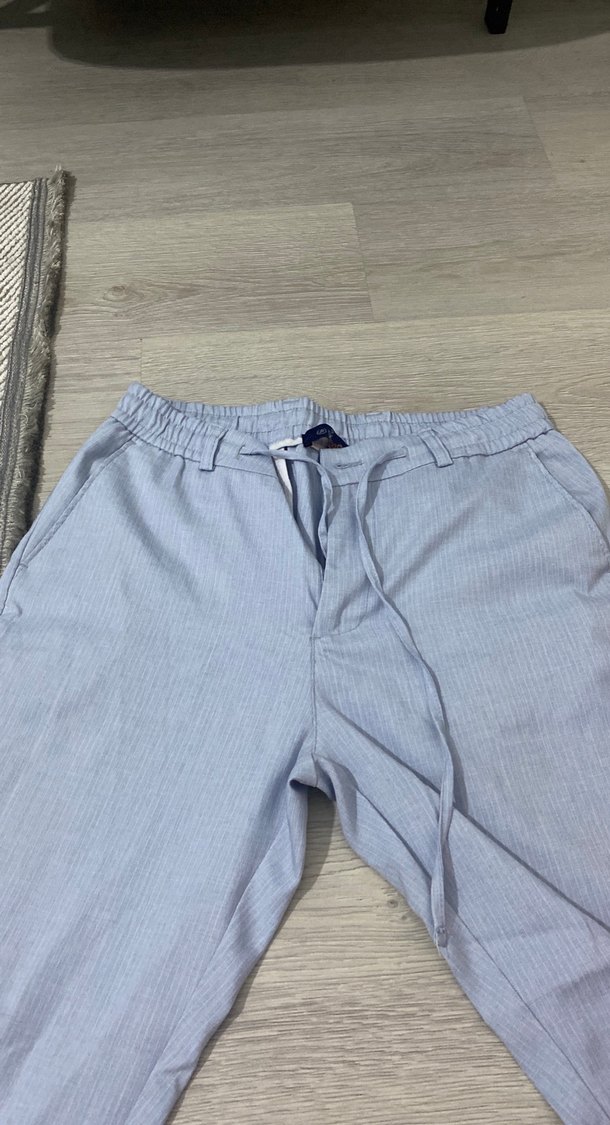 Gri Düğmeli Rahat Kesim Kadın Kot Pantolon - Görsel 5