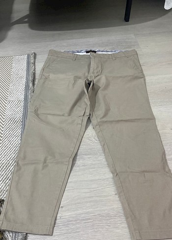 Bej Regular Fit Erkek Kemerli Pantolon - Görsel 2