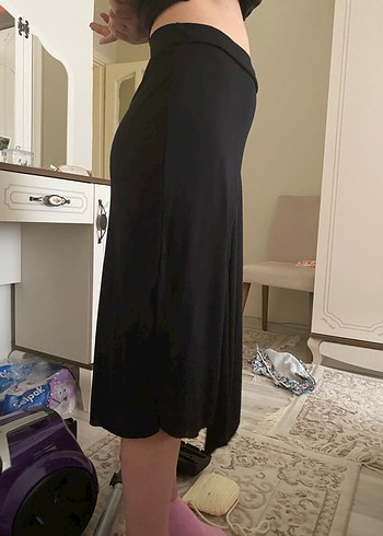 diğer Beden Siyah Dökümlü Midi Gotik Etek