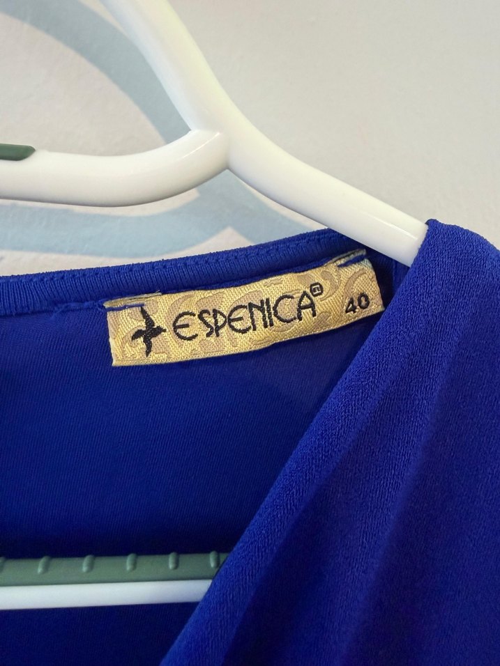 Uzun Kollu Mavi Kürklü Abiye Elbise - Görsel 3