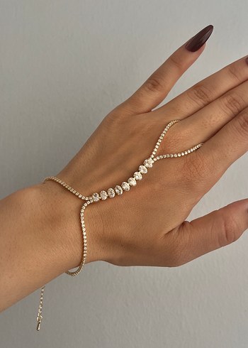 Altın Renkli Boncuklu Kadın El Zinciri - Görsel 2