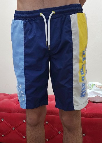 Erkek Mavi Renkli Mayo Spor Şort - Görsel 5