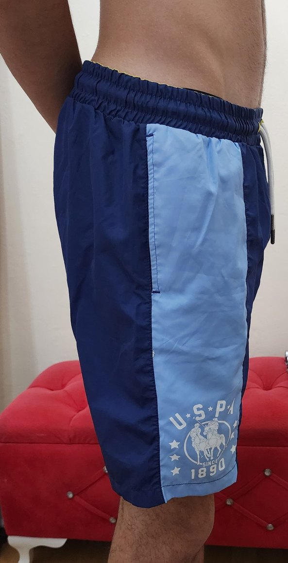 Erkek Mavi Renkli Mayo Spor Şort - Görsel 2