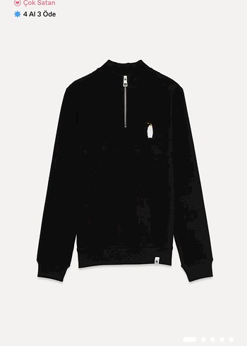 Wwf Siyah Fermuarlı Sweatshirt