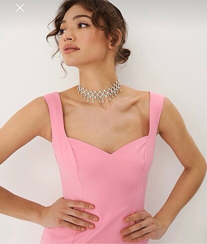 36 Beden Barbie pembe elbise
