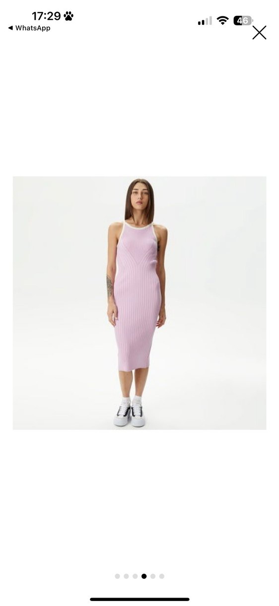 Lacoste Kadın Pembe Triko Elbise - Görsel 2