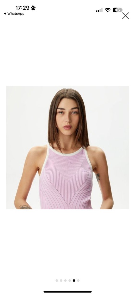 Lacoste Kadın Pembe Triko Elbise - Görsel 4