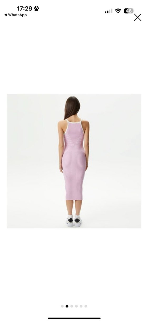 Lacoste Kadın Pembe Triko Elbise - Görsel 3