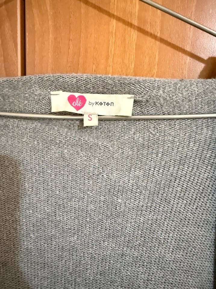 Gri Uzun Kollu Midi Triko Hırka - Görsel 3