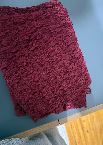 Bordo dantel elbise . - Görsel 3