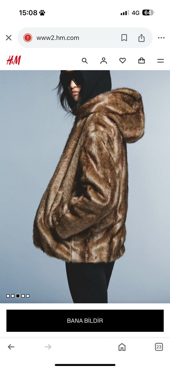 Kadın Kahverengi Parlak Suni Kürk Mont - Görsel 2