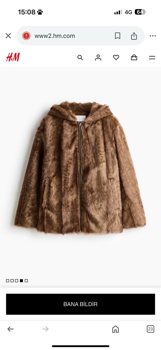 Kadın Kahverengi Parlak Suni Kürk Mont - Görsel 3