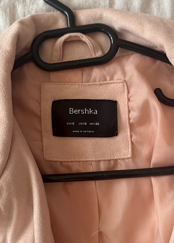 Bershka Pembe Süet Kadın Deri Ceket