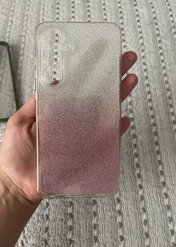 Samsung s24 fe Pembe Parlak Simli Bohem Telefon Kılıfı