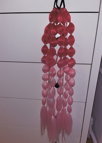 Pembe Püsküllü Bohem Saç Aksesuarı