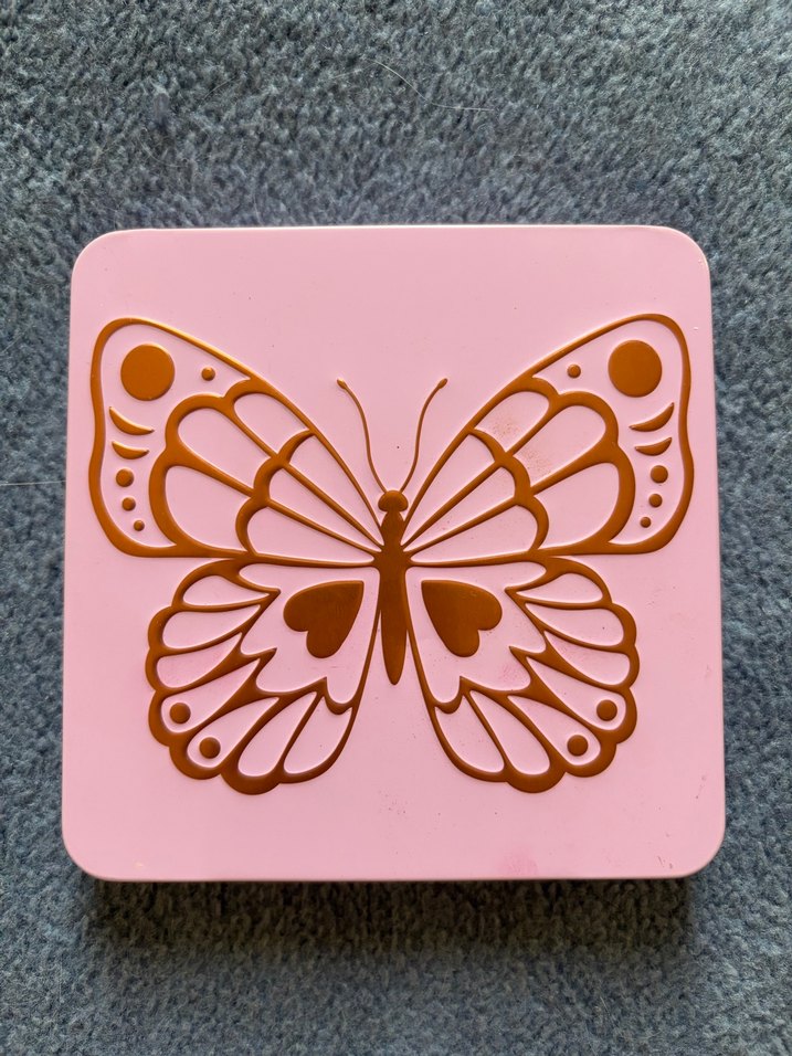 Pastel Pembe Kelebek Desenli Blush - Görsel 2