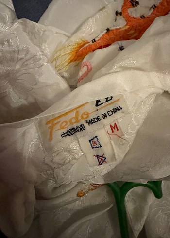 Nakışlı Beyaz Midi Kadın Sabahlık - Görsel 9